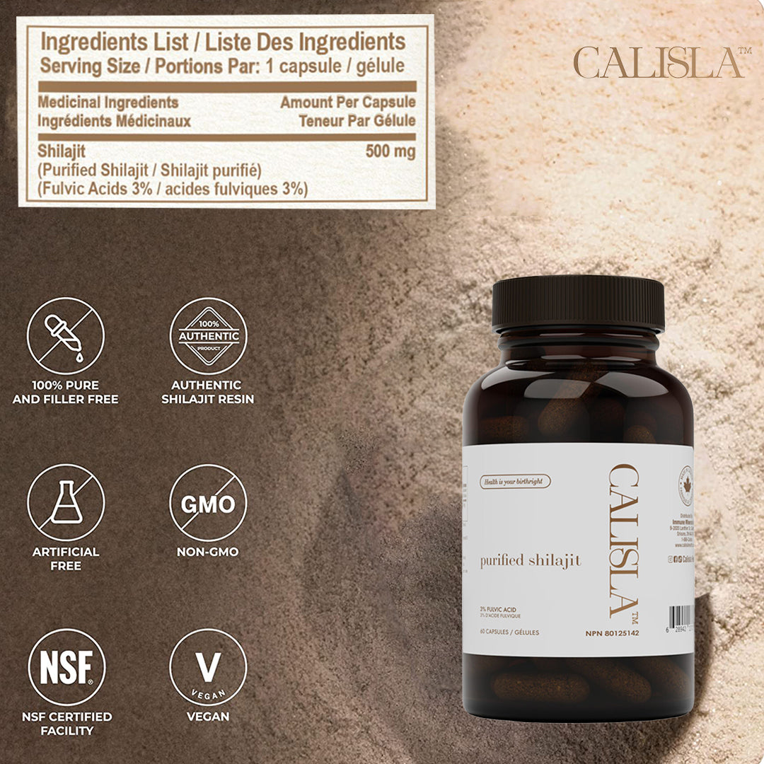 Shilajit Vegan Capsules - 60 Count - 2 Month Supply - NPN 80125142